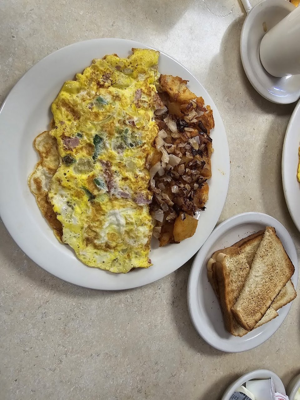 Western Omlette with Homes w Onions